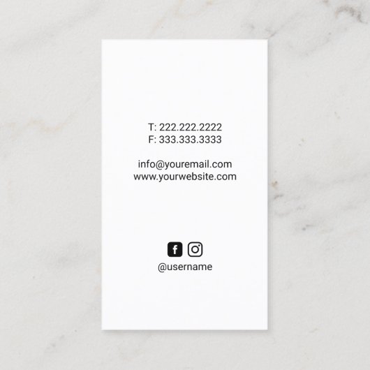 カイロプラクターエレガント解剖学プレーンカイロプラクティック 名刺 (裏面)