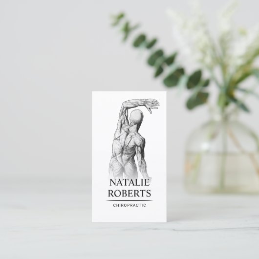 カイロプラクターエレガント解剖学プレーンカイロプラクティック 名刺 (スタンド正面)