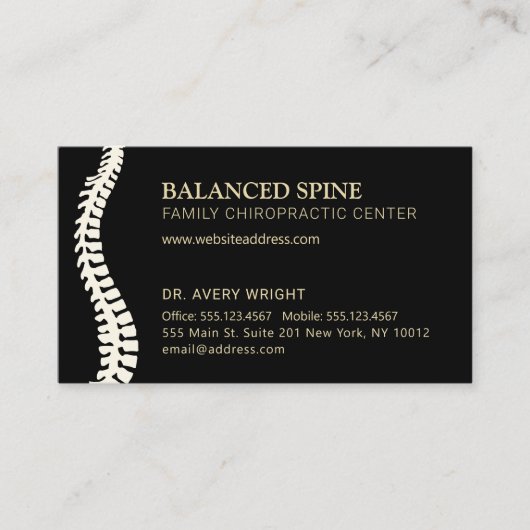 カイロプラクターカイロプラクティックアポイントメントアラーム 名刺 (正面)