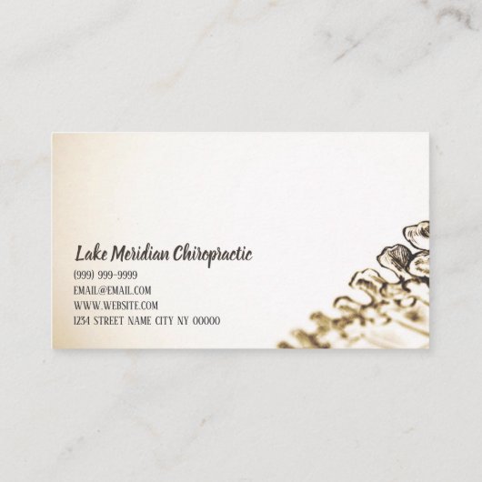 カイロプラクターカイロプラクティッククリニックセラピーマッサージ 名刺 (裏面)