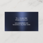 カイロプラクターカイロプラクティックスパインセラピーネイビーブルー 名刺 (裏面)