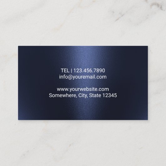 カイロプラクターカイロプラクティックスパインセラピーネイビーブルー 名刺 (裏面)