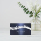 カイロプラクターカイロプラクティックスパインセラピーネイビーブルー 名刺 (スタンド正面)