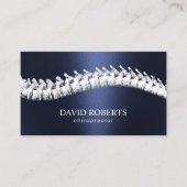 カイロプラクターカイロプラクティックスパインセラピーネイビーブルー 名刺 (正面)