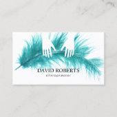 カイロプラクターカイロプラクティックマッサージハンズ&フェザー 名刺 (正面)