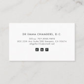 カイロプラクターカイロプラクティックミニマリスト名刺 名刺 (裏面)