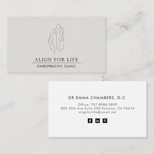 カイロプラクターカイロプラクティックミニマリスト名刺 名刺 (正面/裏面)