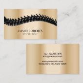 カイロプラクターカイロプラクティック脊椎セラピー金ゴールド 名刺 (正面/裏面)