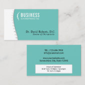 カイロプラクターカイロプラクティック脊椎ヘルスロゴティール（緑がかった色） 名刺 (正面/裏面)