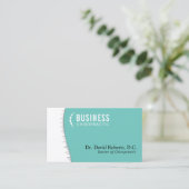 カイロプラクターカイロプラクティック脊椎ヘルスロゴティール（緑がかった色） 名刺 (スタンド正面)