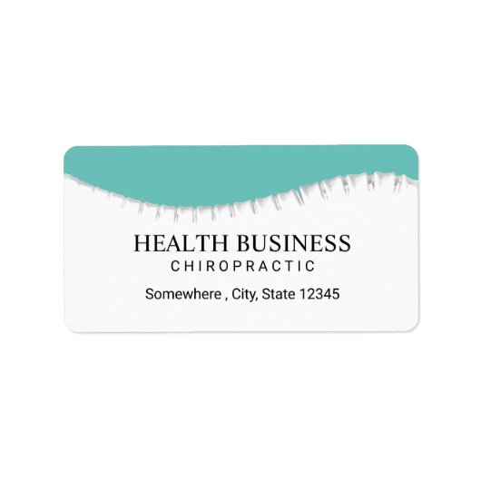カイロプラクターカイロプラクティック脊椎健康ティール（緑がかった色） ラベル (正面)