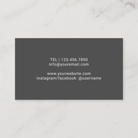 カイロプラクターカイロプラクティック脊椎調整ダーク 名刺 (裏面)