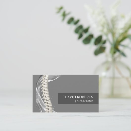カイロプラクターカイロプラクティック脊椎調整ダーク 名刺 (スタンド正面)