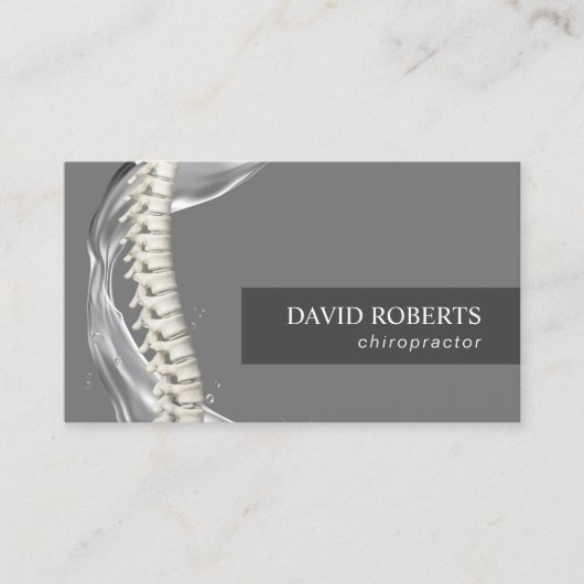 カイロプラクターカイロプラクティック脊椎調整ダーク 名刺 (正面)