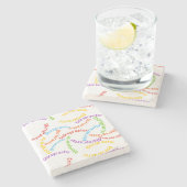 カイロプラクターカラフル文言 ストーンコースター (横)