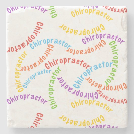 カイロプラクターカラフル文言 ストーンコースター (正面)
