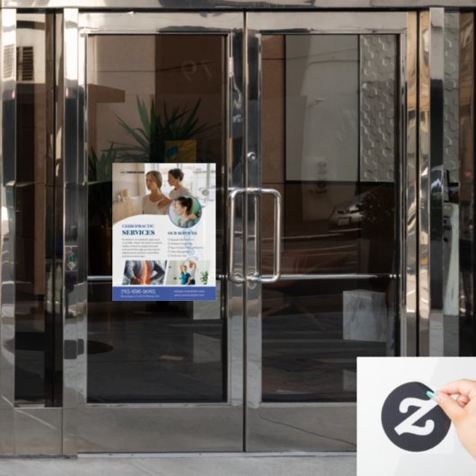 カイロプラクターサービスカスタムのウィンドウの固定 ウィンドウサイン (オフィスドア)