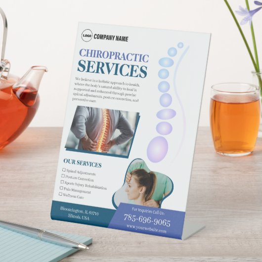 カイロプラクターサービスカスタムのペデスタル標識 台座サイン (インサイチュ)