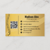 カイロプラクタースパインセラピストカスタムロゴQRコード 名刺 (裏面)