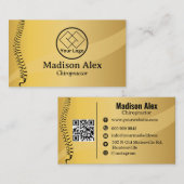 カイロプラクタースパインセラピストカスタムロゴQRコード 名刺 (正面/裏面)