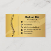 カイロプラクタースパインセラピストソーシャルメディアアイコン 名刺 (裏面)