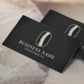 カイロプラクタースパインロゴダークレザーカイロプラクティック 名刺