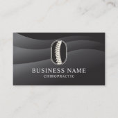 カイロプラクタースパインロゴモダンブラックカイロプラクティック 名刺 (正面)