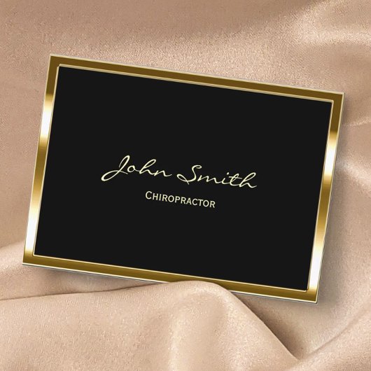 カイロプラクタープロフェッショナル金ゴールド 縁ど 名刺