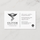 カイロプラクタープロフェッショナル |ミニマルスタイル白 名刺 (正面)