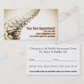 カイロプラクターヘルスアポイントメントカード 予約カード (正面/裏面)