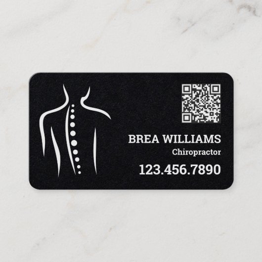 カイロプラクターマッサージセラピストカスタムQR 名刺 (正面)