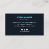 カイロプラクターマッサージセラピストスパインアジャストブルー 名刺 (裏面)