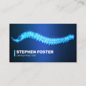 カイロプラクターマッサージセラピストスパインアジャストブルー 名刺 (正面)