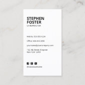 カイロプラクターマッサージセラピストスパイン調整ホワイト 名刺 (裏面)