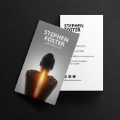 カイロプラクターマッサージセラピストスパイン調整ホワイト 名刺