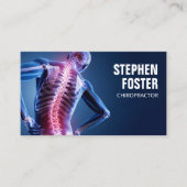 カイロプラクターマッサージセラピースパインアジャストブルー 名刺 (正面)