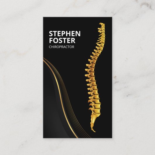 カイロプラクターマッサージセラピードクター金ゴールド背 名刺