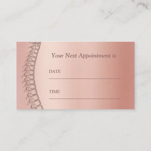 カイロプラクターマッサージセラピーバラ金ゴールドアポイントメント 予約カード (裏面)