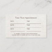 カイロプラクターマッサージセラピープレーンアポイントメント 予約カード (裏面)