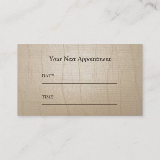 カイロプラクターマッサージセラピーヴィンテージアポイントメント 予約カード (裏面)