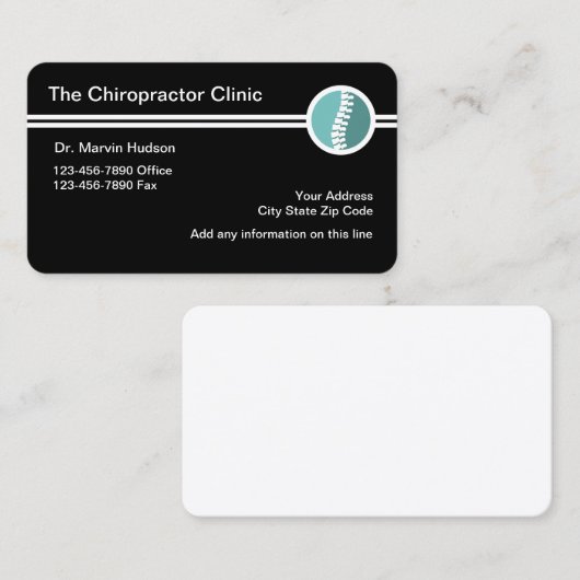 カイロプラクターモダンデザイン 名刺 (正面/裏面)