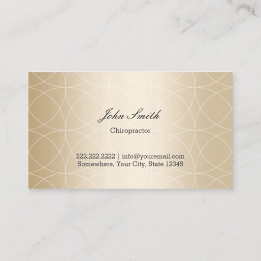 カイロプラクターモダンブラック&金ゴールド幾何学模様 名刺 (裏面)