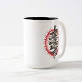 カイロプラクターライフはあなたは整列すると幸せ ツートーンマグカップ (正面右)