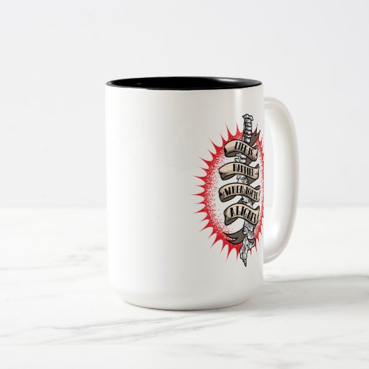 カイロプラクターライフはあなたは整列すると幸せ ツートーンマグカップ (正面右)