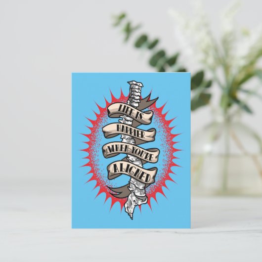 カイロプラクターライフはあなたは整列すると幸せ ポストカード (スタンド正面)