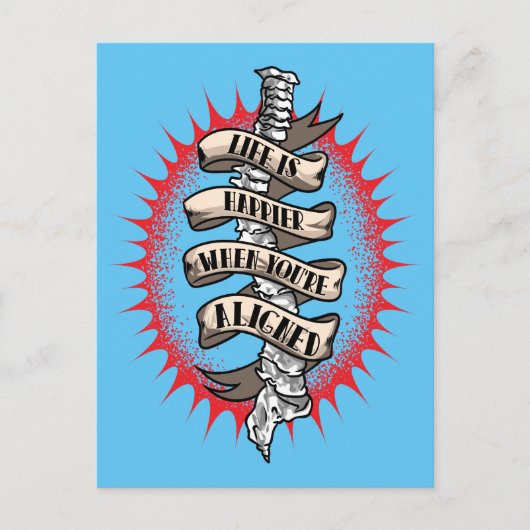カイロプラクターライフはあなたは整列すると幸せ ポストカード (正面)