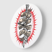 カイロプラクターライフはあなたは整列すると幸せ ラージ壁時計 (傾斜)