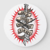 カイロプラクターライフはあなたは整列すると幸せ ラージ壁時計 (正面)