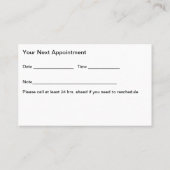 カイロプラクター予算アポイントメント名刺 名刺 (裏面)