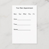 カイロプラクター医局アポイントメントカード 名刺 (裏面)